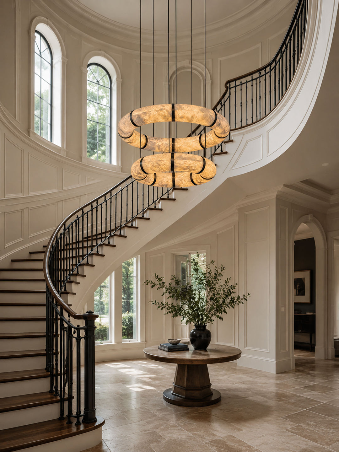 Alabaster Torus Ring Chandelier - Vakkerlight
