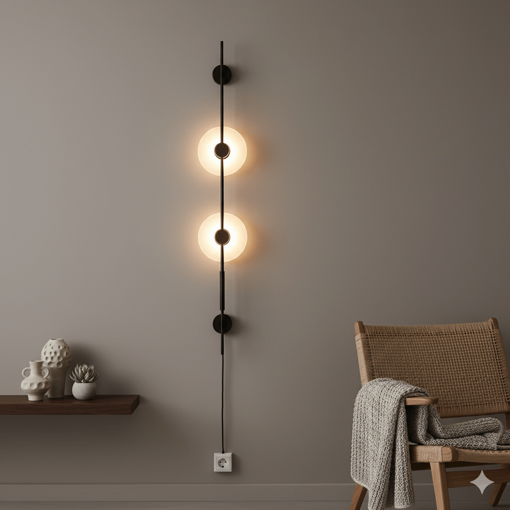 Alabaster Vertical Plug - in Wall Sconce - Vakkerlight