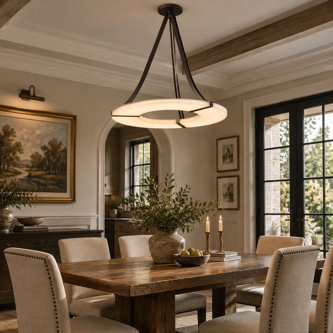 Alabaster Halo Pendant Light