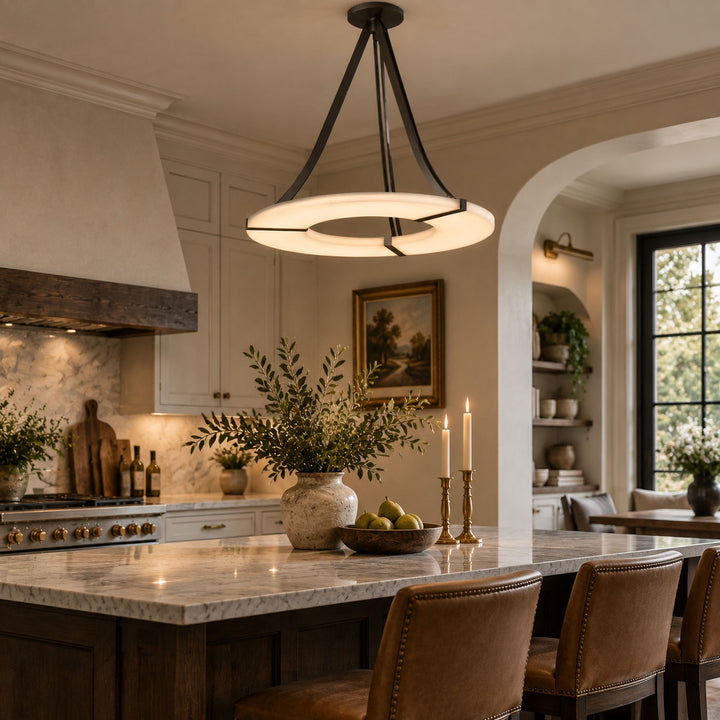 Alabaster Halo Pendant Light
