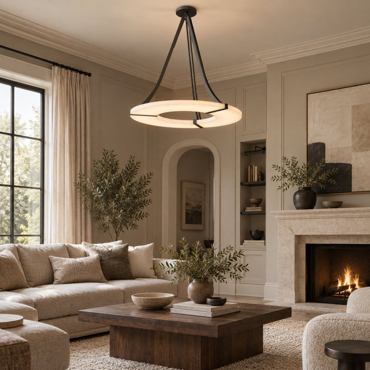 Alabaster Halo Pendant Light
