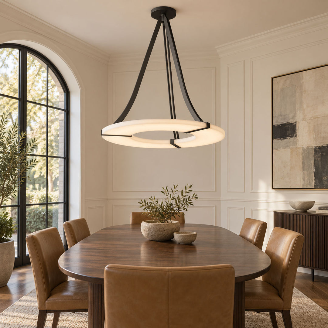 Alabaster Halo Pendant Light