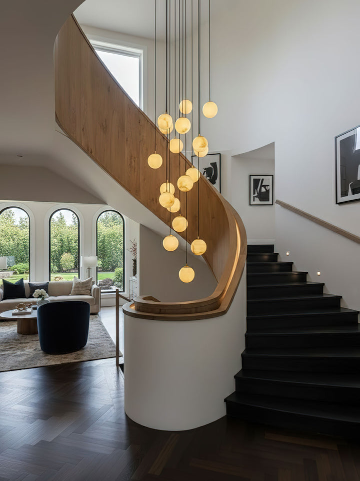 Alabaster Balls Cluster Chandelier - Vakkerlight