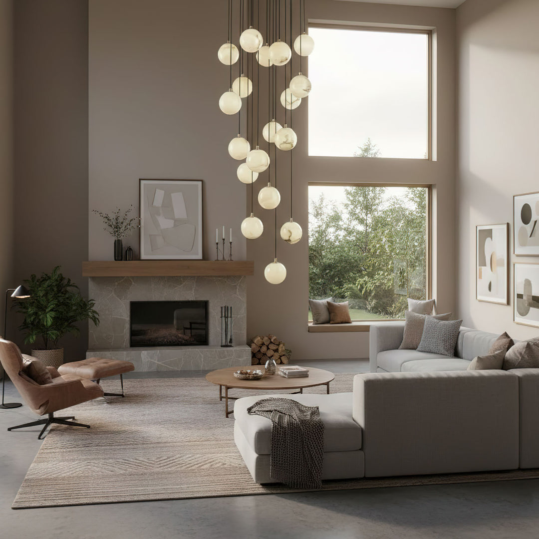 Alabaster Balls Cluster Chandelier - Vakkerlight