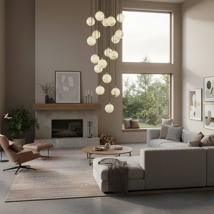 Alabaster Balls Cluster Chandelier - Vakkerlight