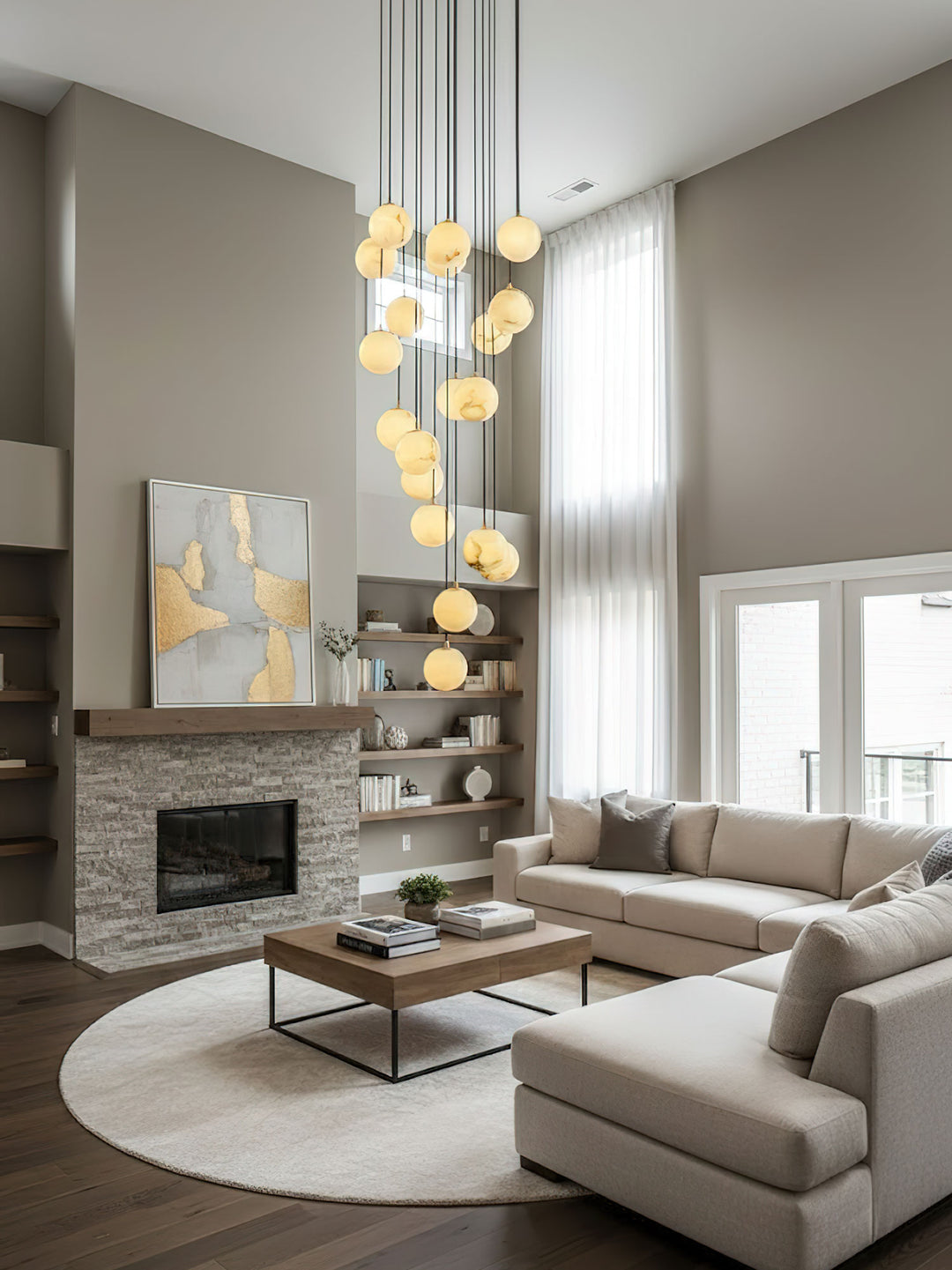 Alabaster Balls Cluster Chandelier - Vakkerlight