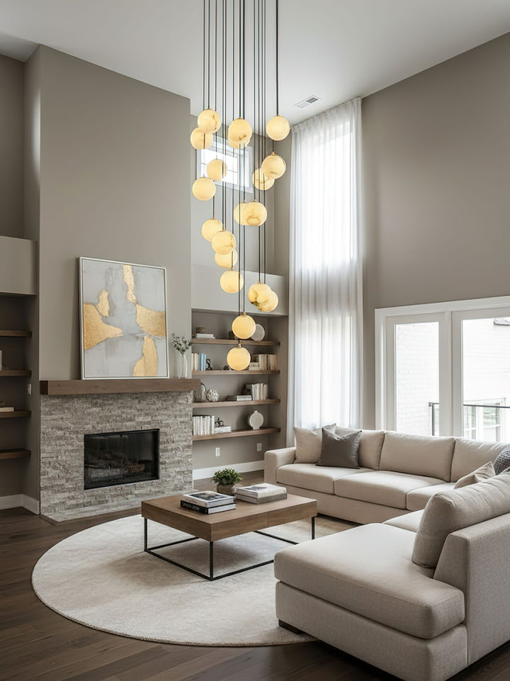 Alabaster Balls Cluster Chandelier - Vakkerlight