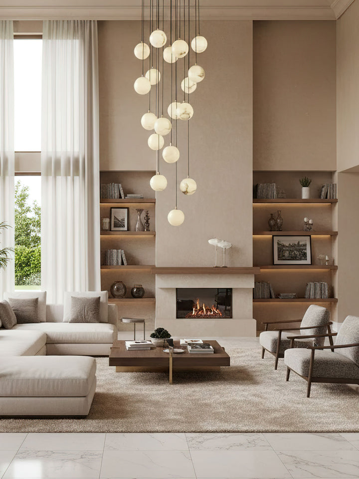 Alabaster Balls Cluster Chandelier - Vakkerlight