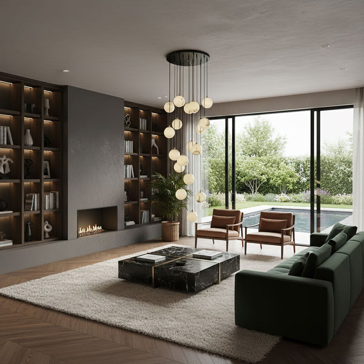 Alabaster Balls Cluster Chandelier - Vakkerlight