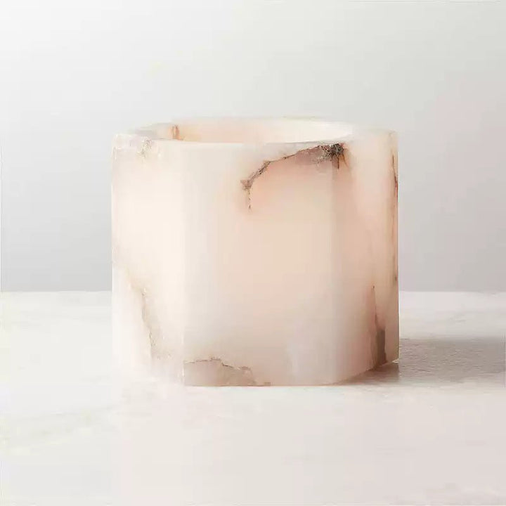 Alabaster Cube Candle Holder - Vakkerlight