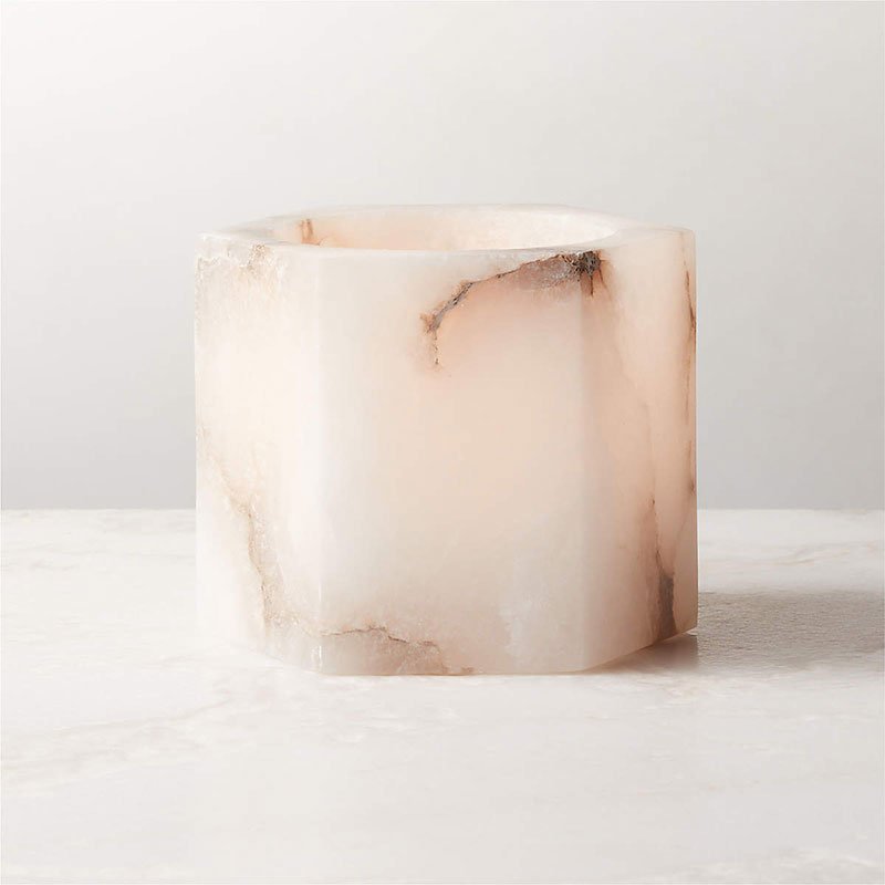 Alabaster Cube Candle Holder - Vakkerlight