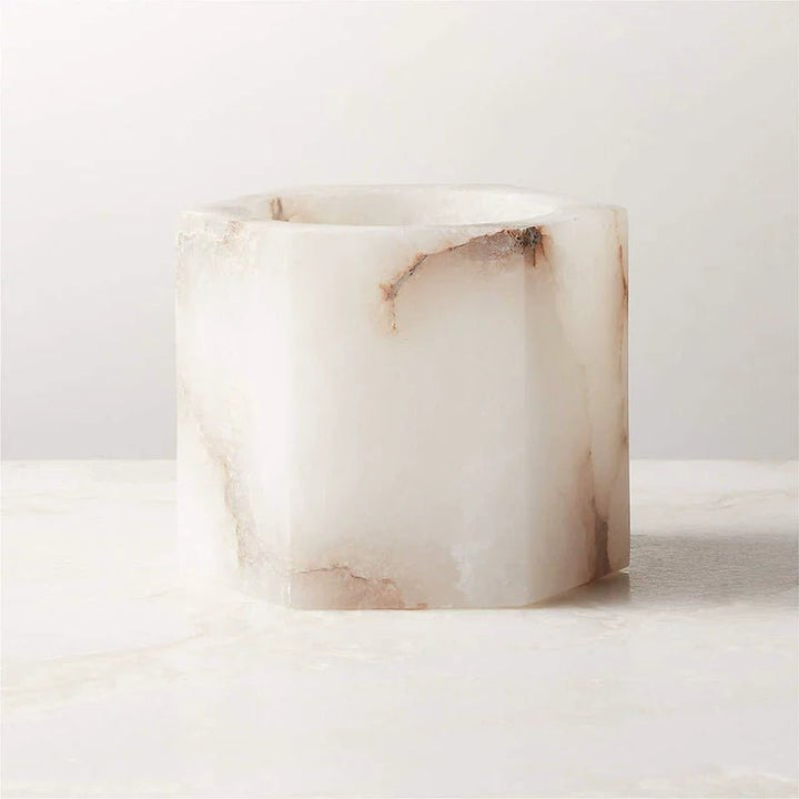 Alabaster Cube Candle Holder - Vakkerlight