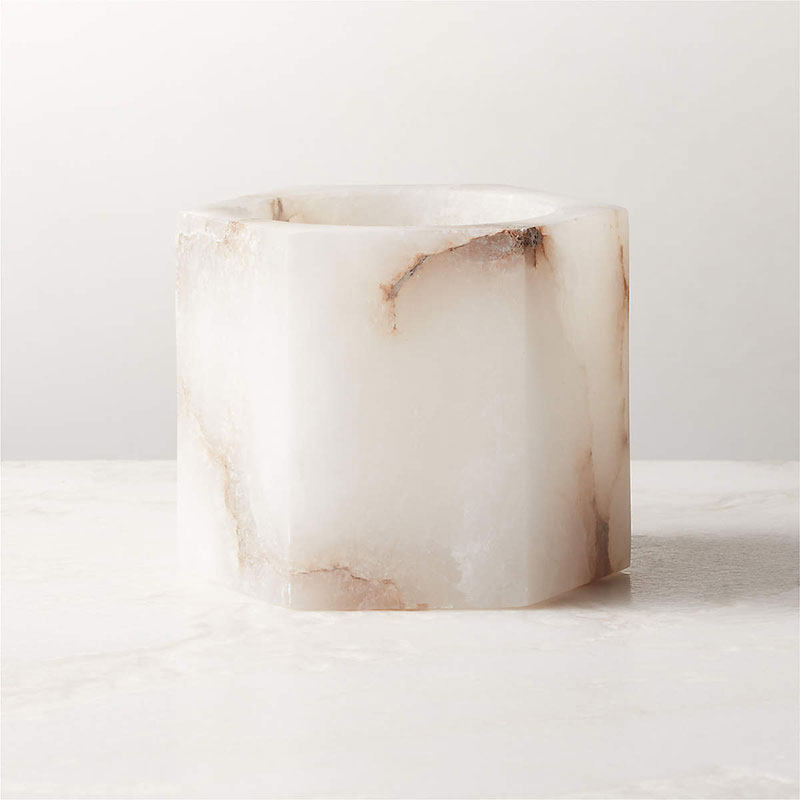 Alabaster Cube Candle Holder - Vakkerlight