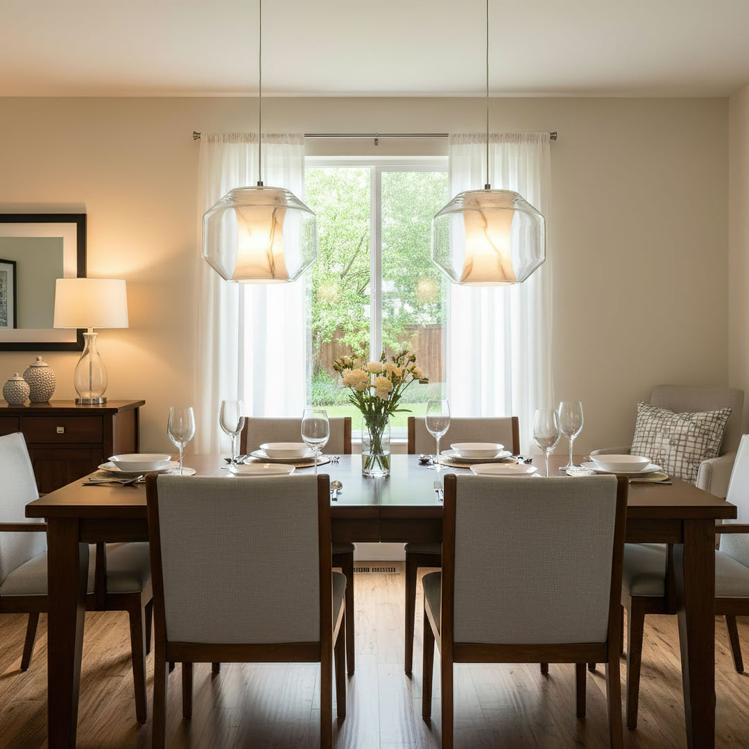 Alabaster Glass Cylinder Pendant Light - Vakkerlight