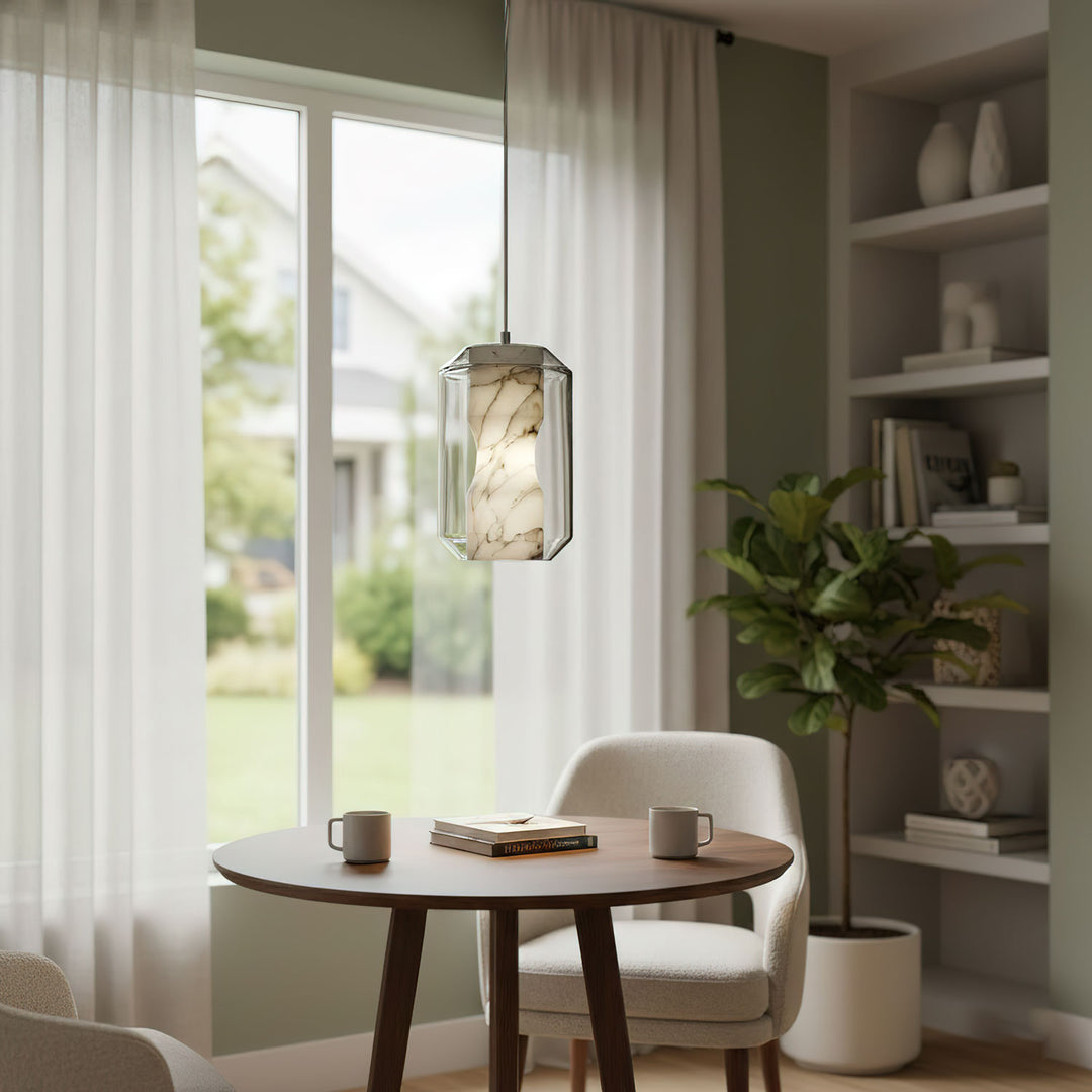 Alabaster Glass Cylinder Pendant Light - Vakkerlight