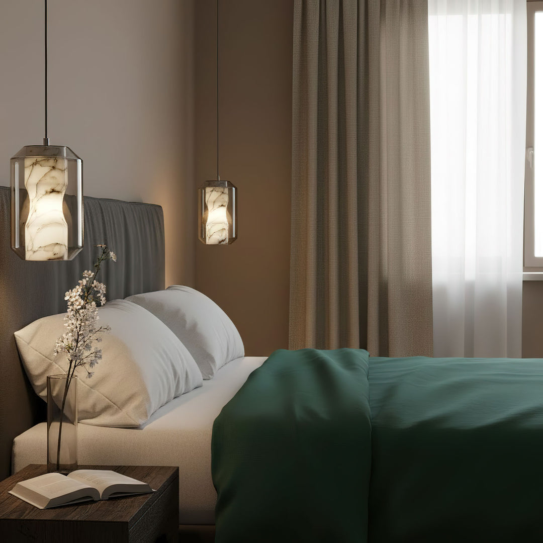 Alabaster Glass Cylinder Pendant Light - Vakkerlight