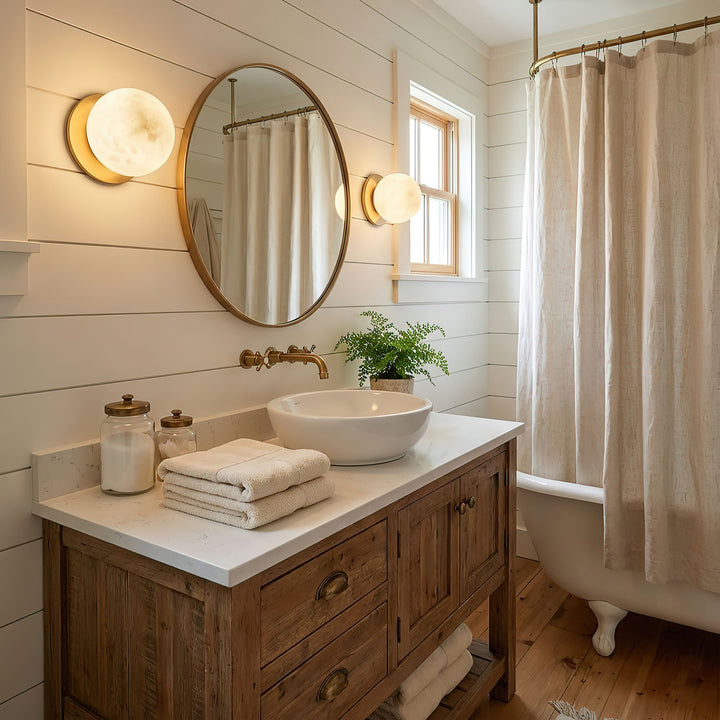 Alabaster Mini Orb Wall Lamp