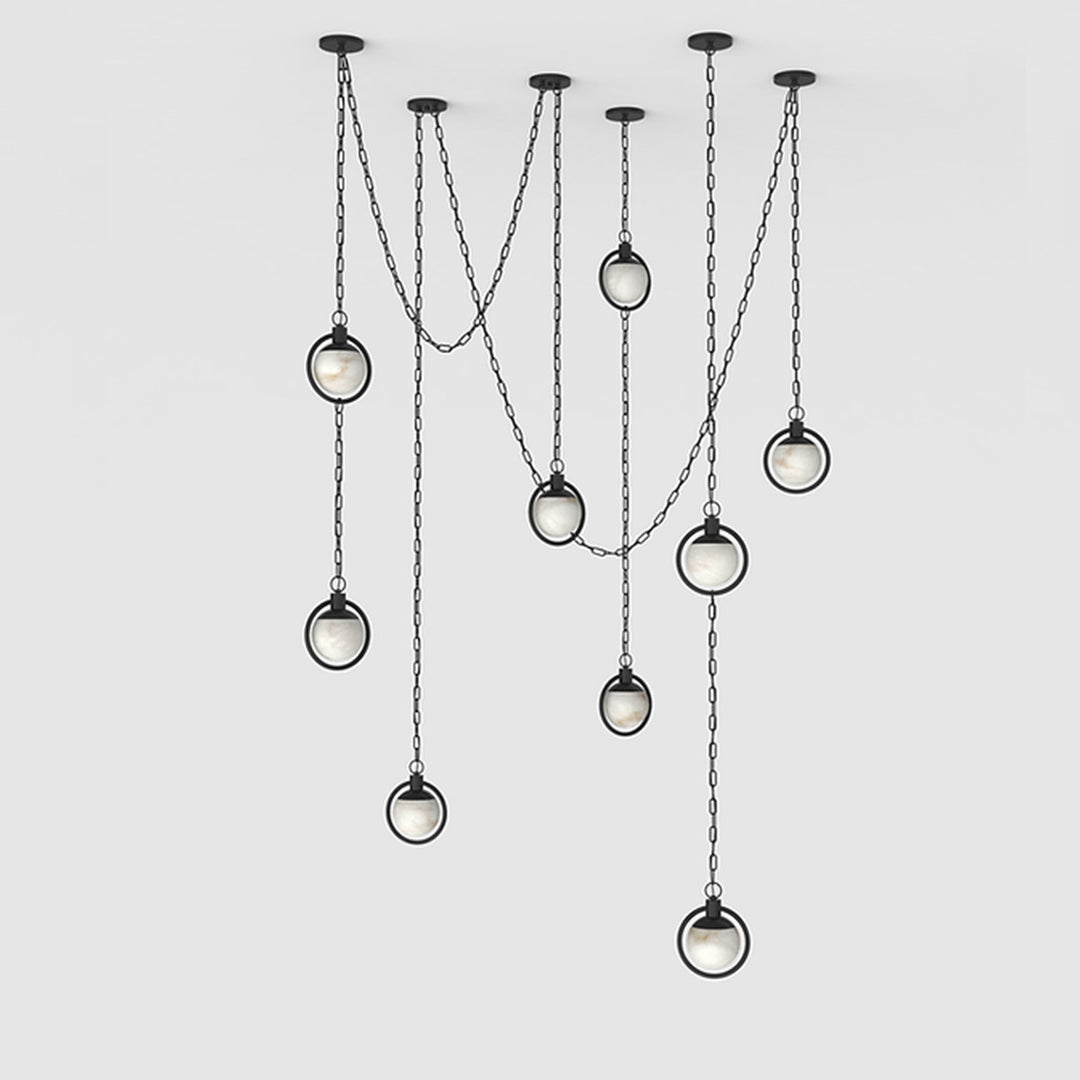 Alabaster Orb Swag Chain Pendant Lamp - Vakkerlight