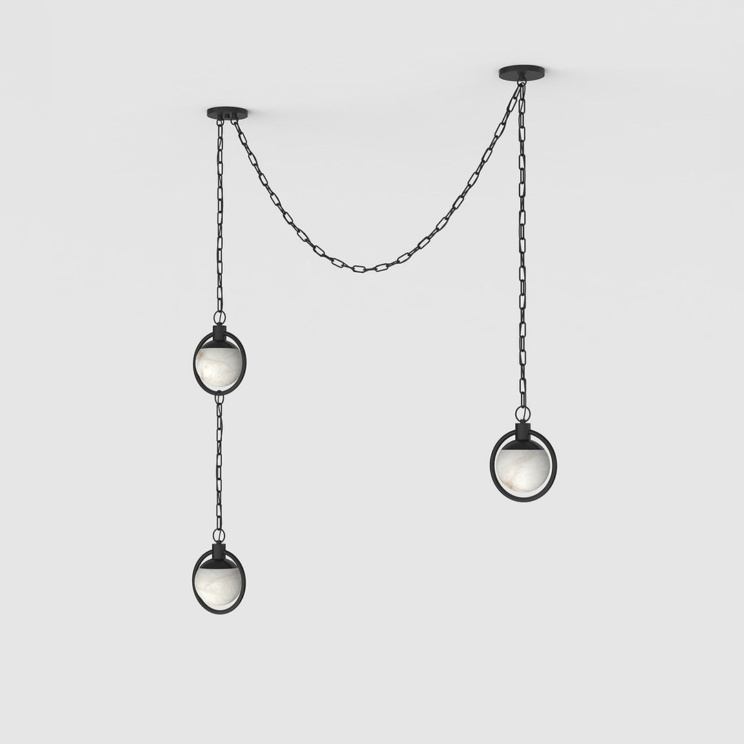 Alabaster Orb Swag Chain Pendant Lamp - Vakkerlight
