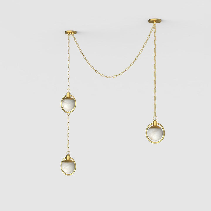 Alabaster Orb Swag Chain Pendant Lamp - Vakkerlight