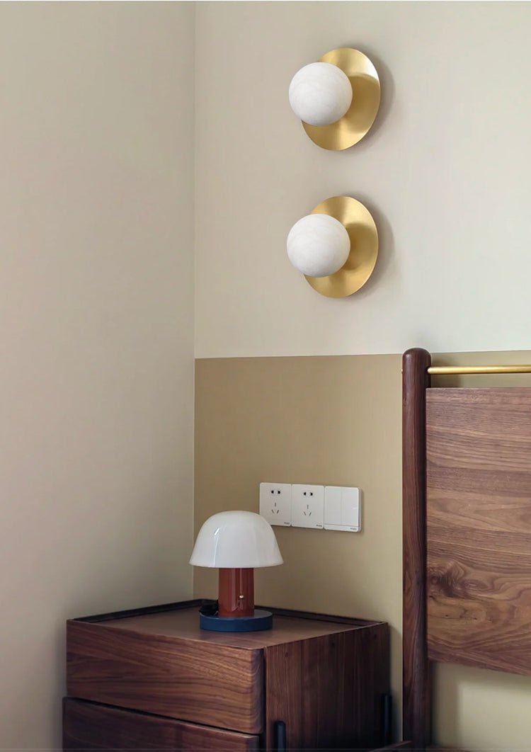 Round Alabaster Orb Sconce - Vakkerlight