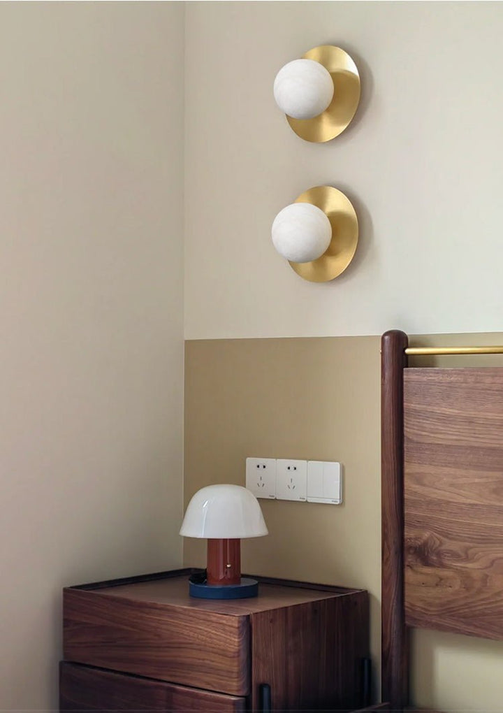 Round Alabaster Orb Sconce - Vakkerlight