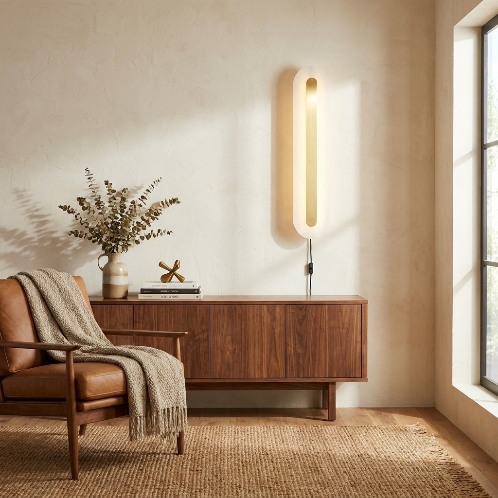 Alabaster Rounded Plug-in Wall Light