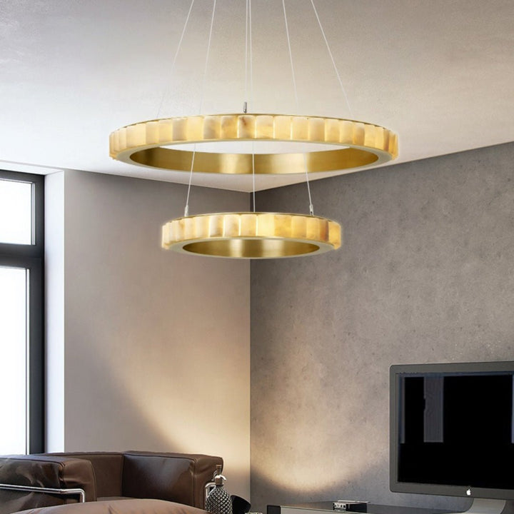 Alabaster Avalon Halo Chandelier - Vakkerlight