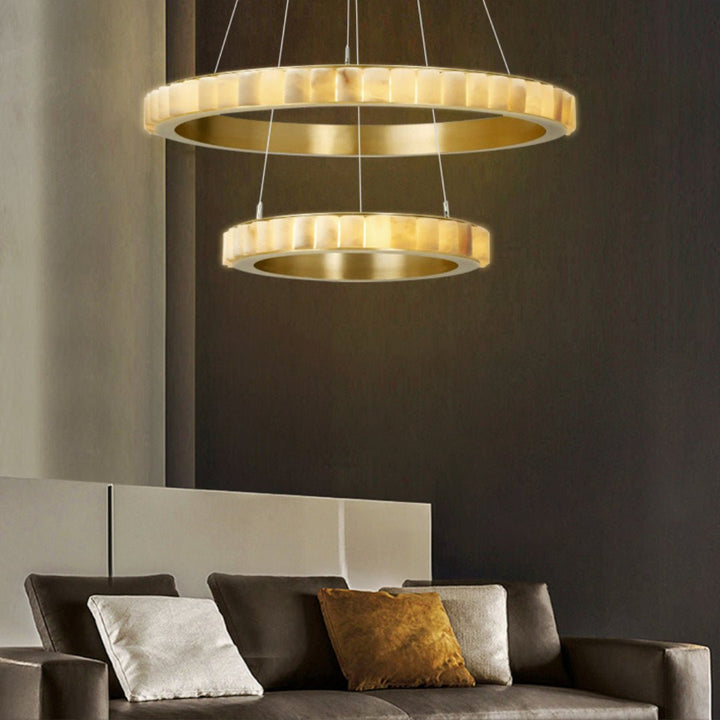 Alabaster Avalon Halo Chandelier - Vakkerlight