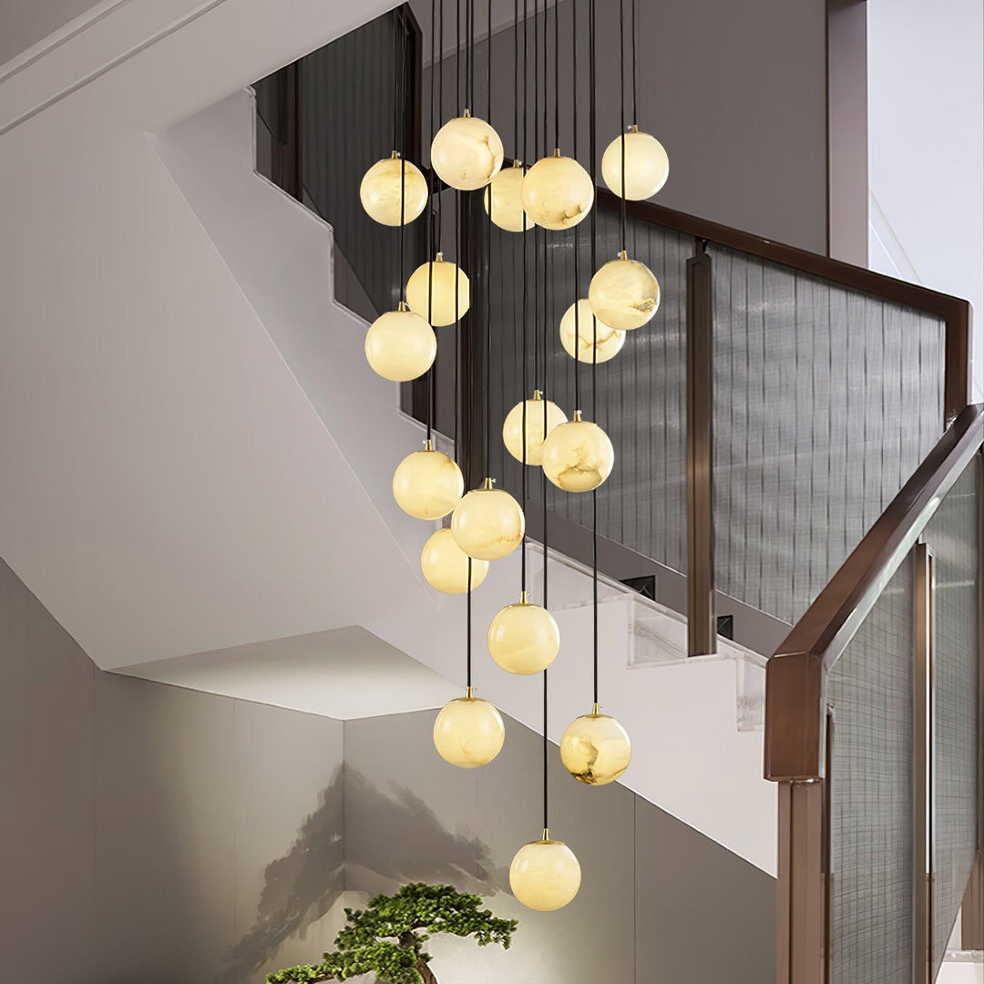 Alabaster Balls Cluster Chandelier - Vakkerlight