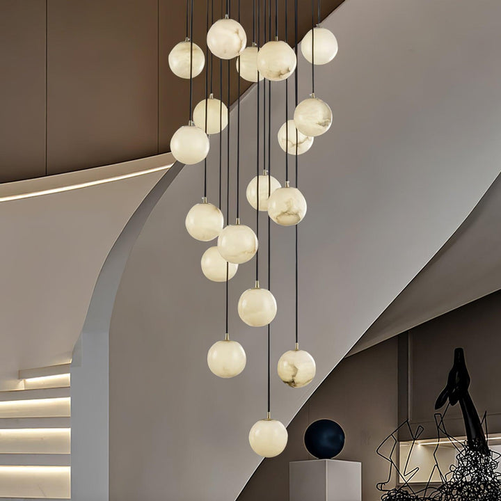 Alabaster Balls Cluster Chandelier - Vakkerlight