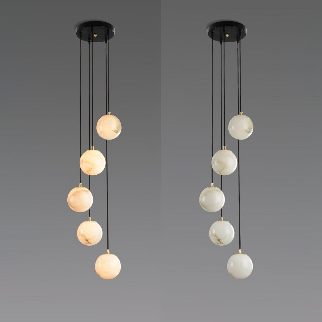 Alabaster Balls Cluster Chandelier - Vakkerlight