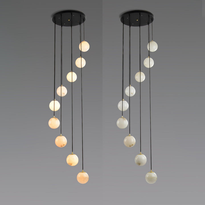 Alabaster Balls Cluster Chandelier - Vakkerlight