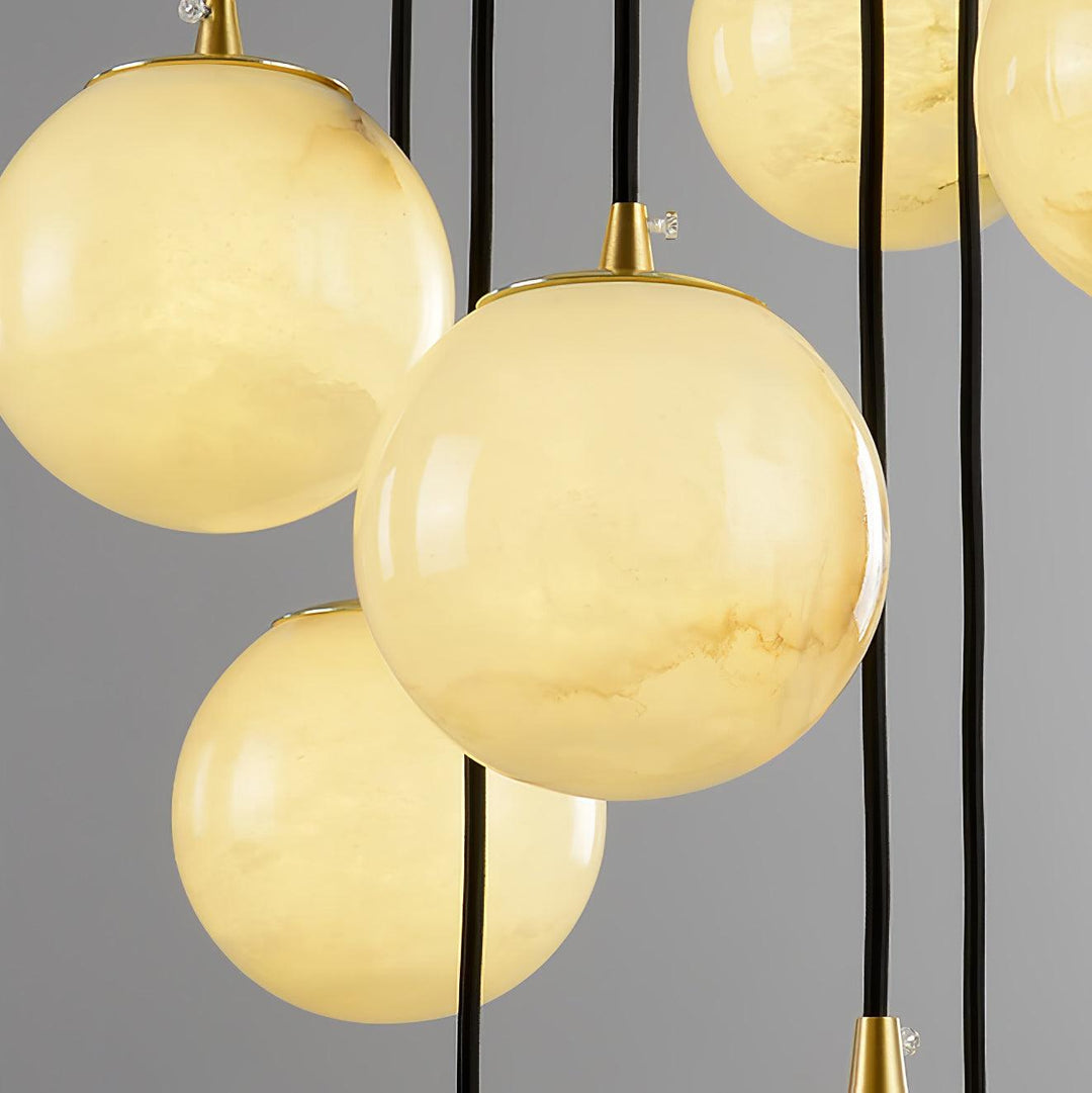 Alabaster Balls Cluster Chandelier - Vakkerlight