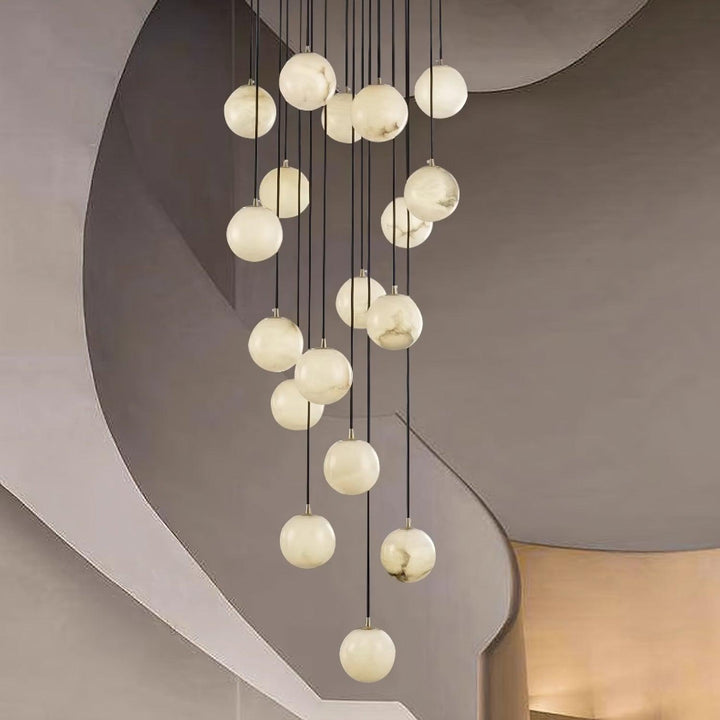 Alabaster Balls Cluster Chandelier - Vakkerlight