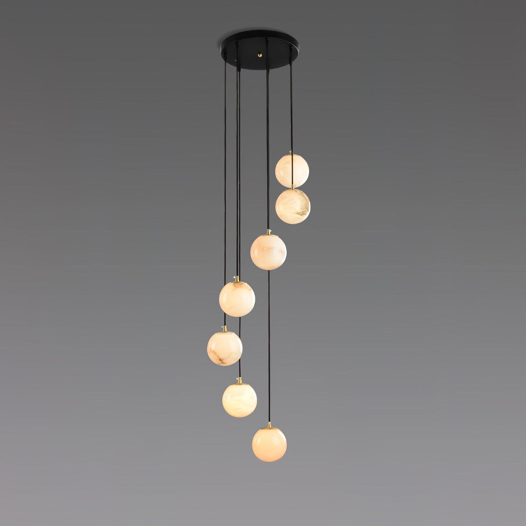 Alabaster Balls Cluster Chandelier - Vakkerlight