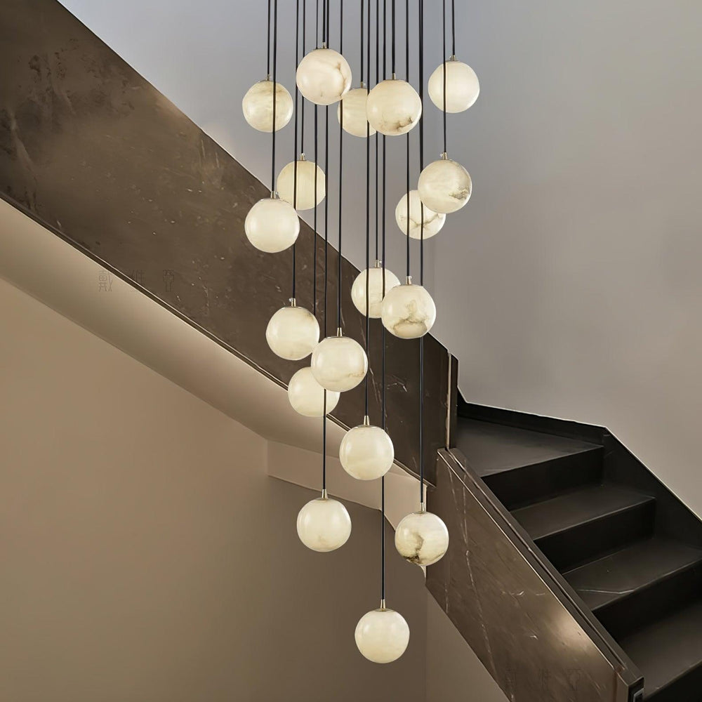 Alabaster Balls Cluster Chandelier - Vakkerlight