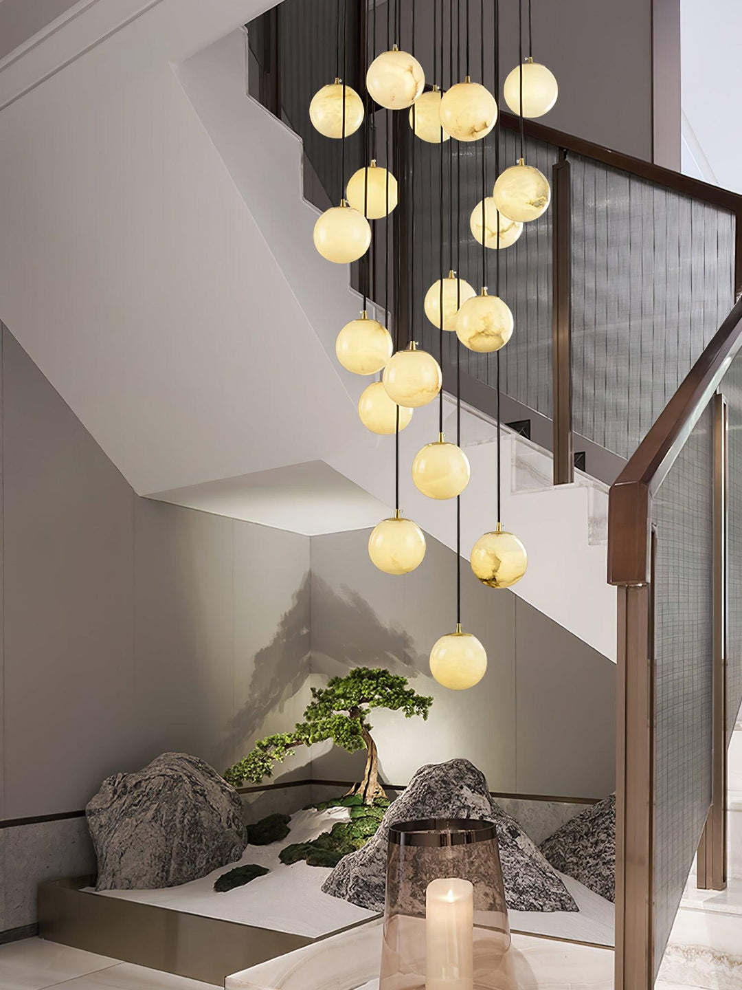 Alabaster Balls Cluster Chandelier - Vakkerlight