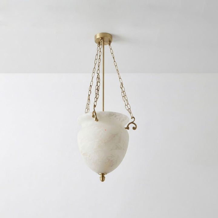 Alabaster Chain Urn Pendant Light