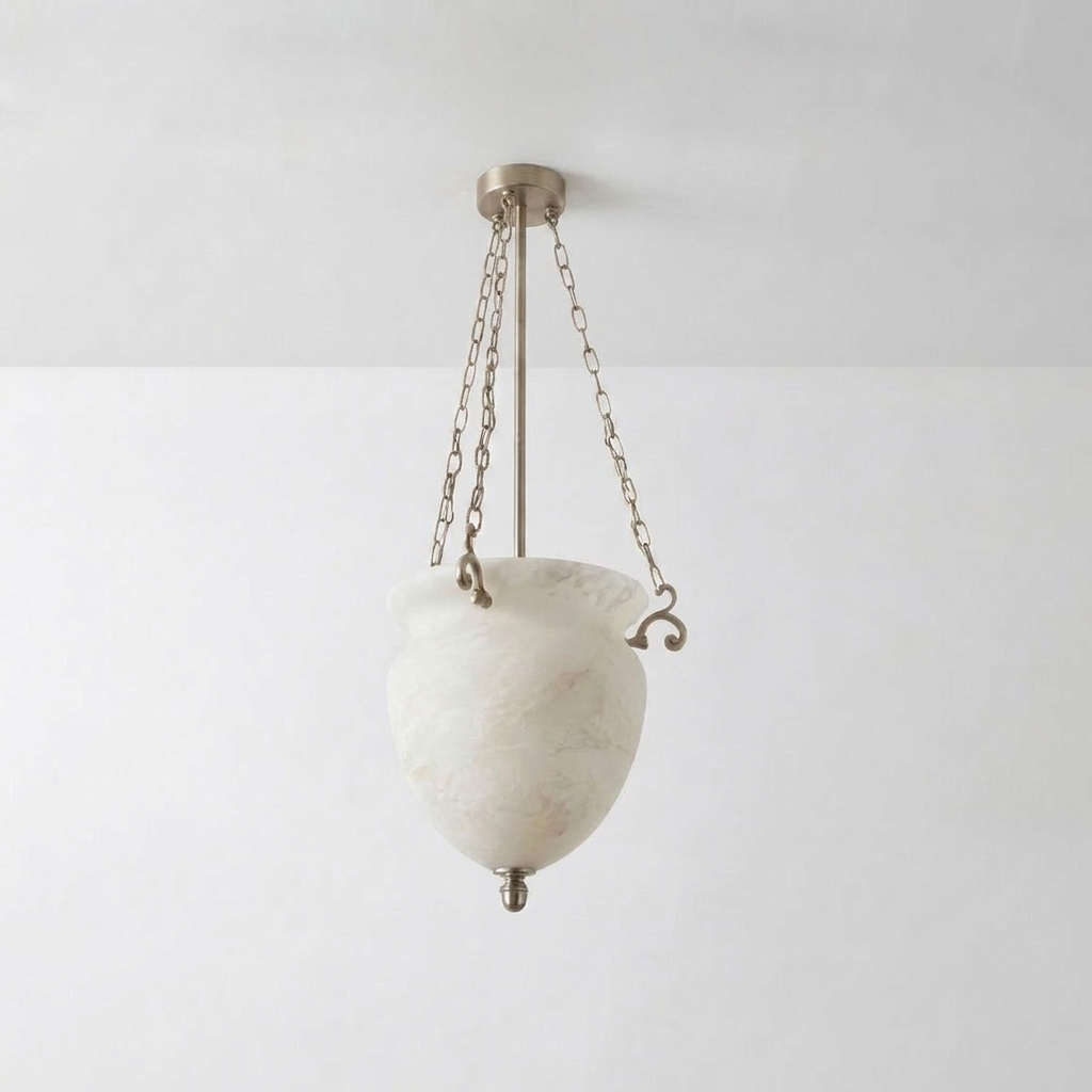 Alabaster Chain Urn Pendant Light