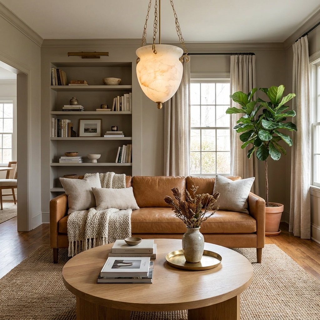 Alabaster Chain Urn Pendant Light