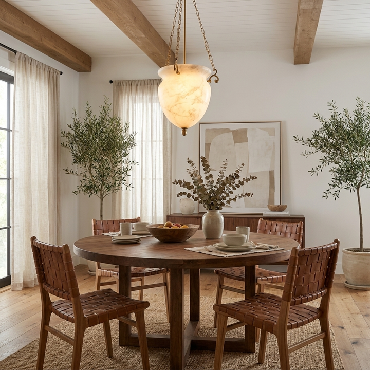 Alabaster Chain Urn Pendant Light