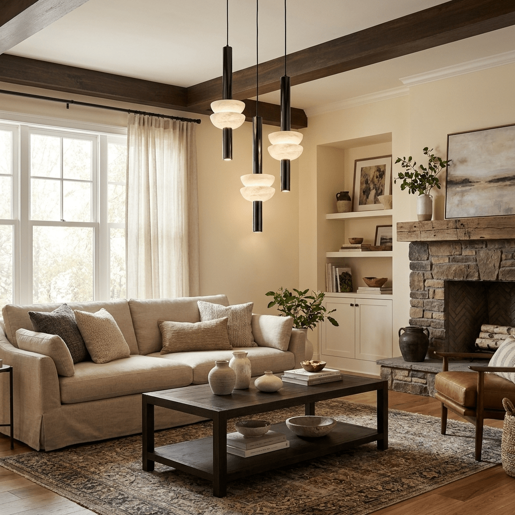 Alabaster Column Pendant Lamp - Vakkerlight