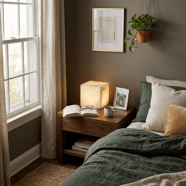 Alabaster Cube Table Lamp - Vakkerlight