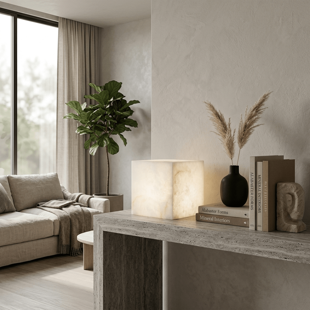 Alabaster Cube Table Lamp - Vakkerlight