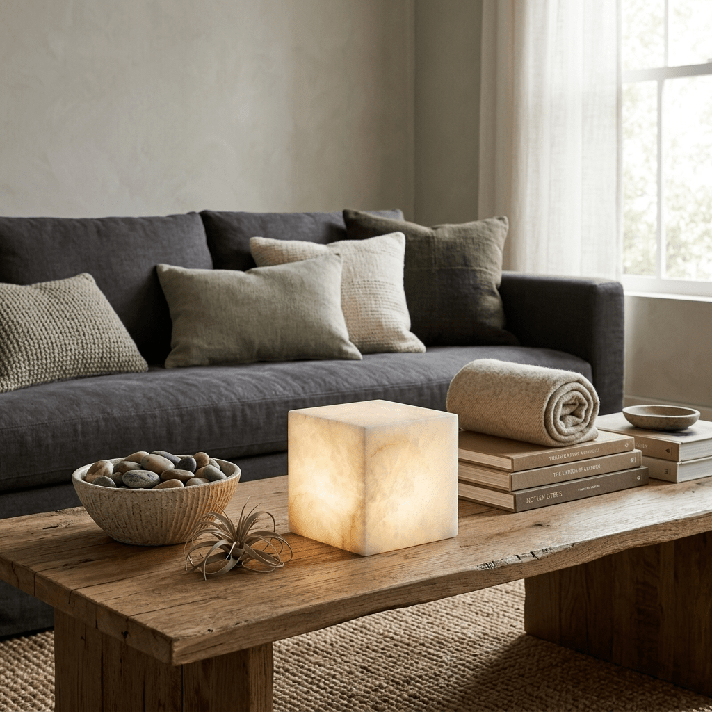 Alabaster Cube Table Lamp - Vakkerlight