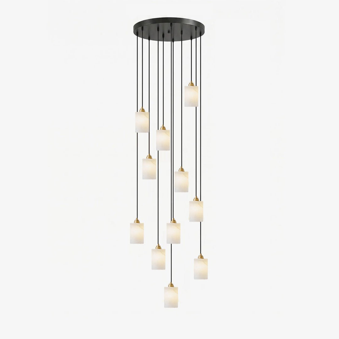 Alabaster Cylinder Cluster Chandelier - Vakkerlight