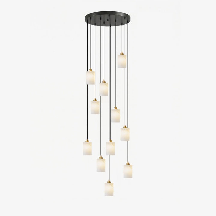 Alabaster Cylinder Cluster Chandelier - Vakkerlight