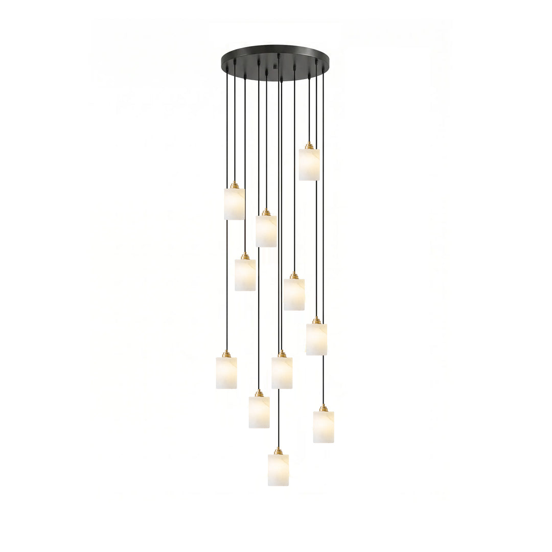 Alabaster Cylinder Cluster Chandelier - Vakkerlight