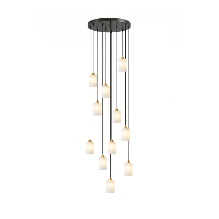 Alabaster Cylinder Cluster Chandelier - Vakkerlight